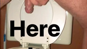 Rear View Cum and Piss into toilet